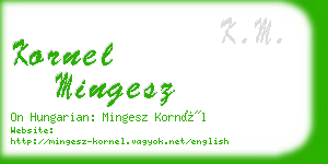 kornel mingesz business card